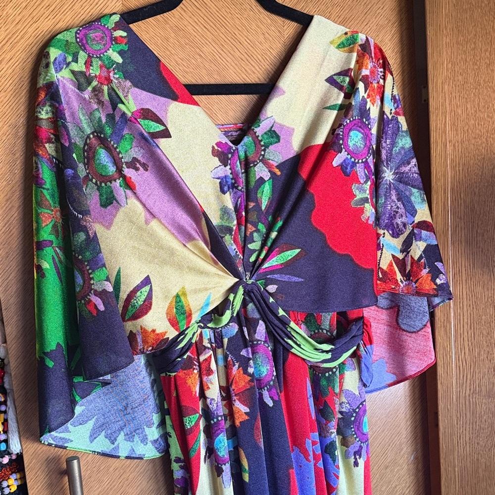 Ranna Gill Multicolor Floral Midi Dress